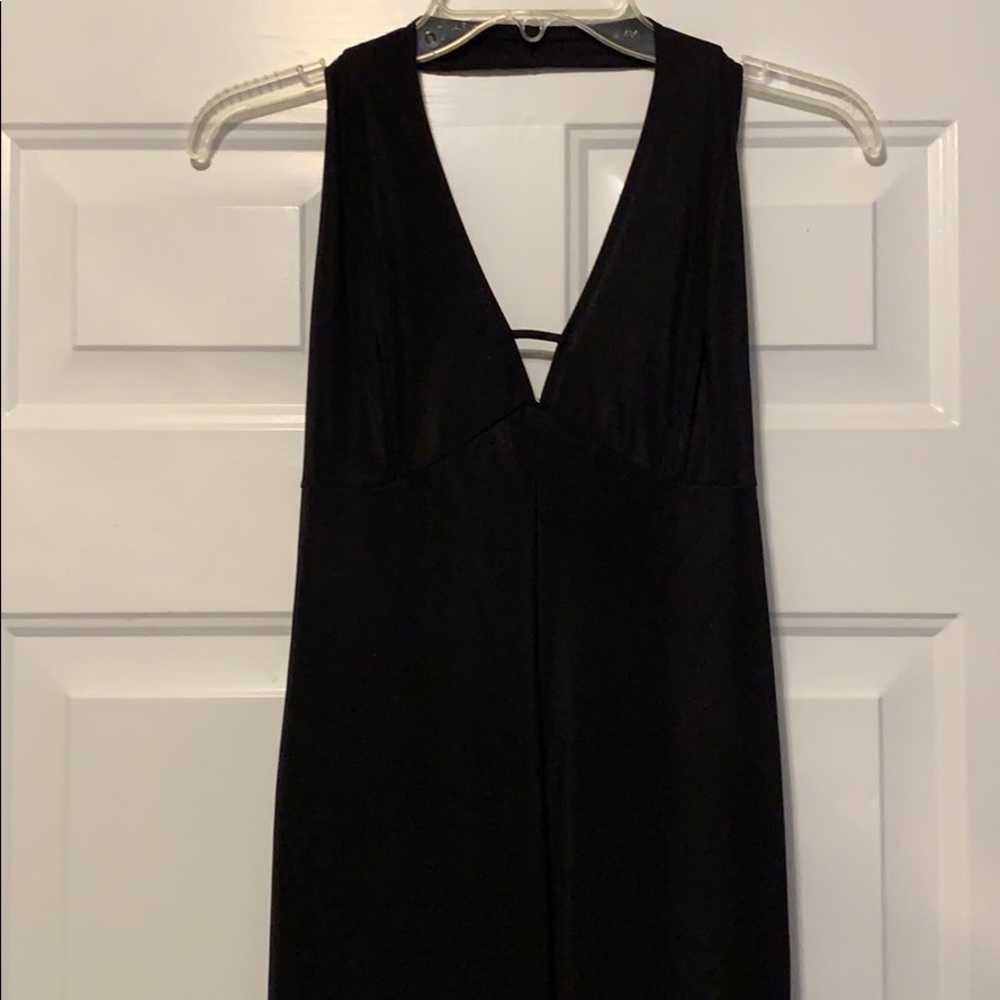 GoGo Girls Black Backless Wide Leg Jumpsuit Size M Crisscross Strap
